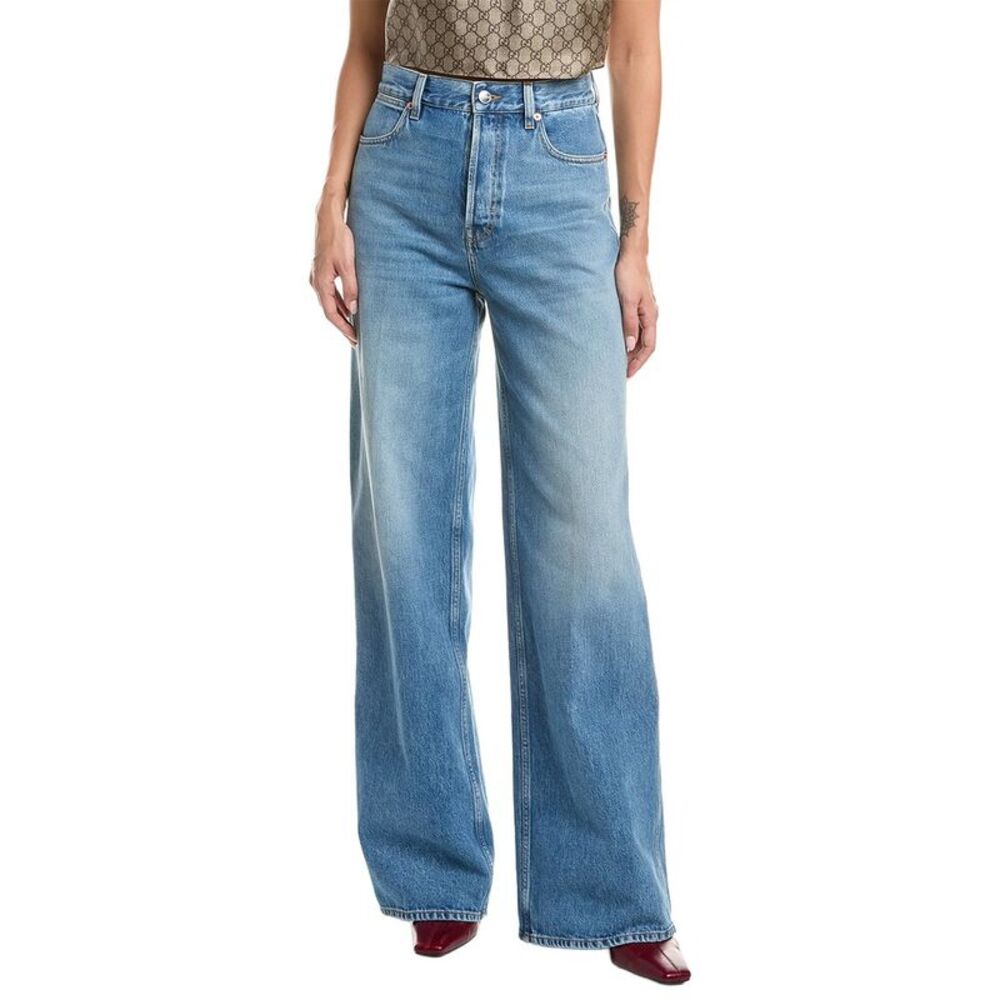 Gucci Womens  Wide Leg Jean, Blue